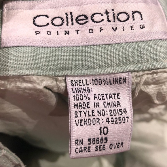 Collection Point of View Lined Linen Pants Size 10 - Picture 6 of 6